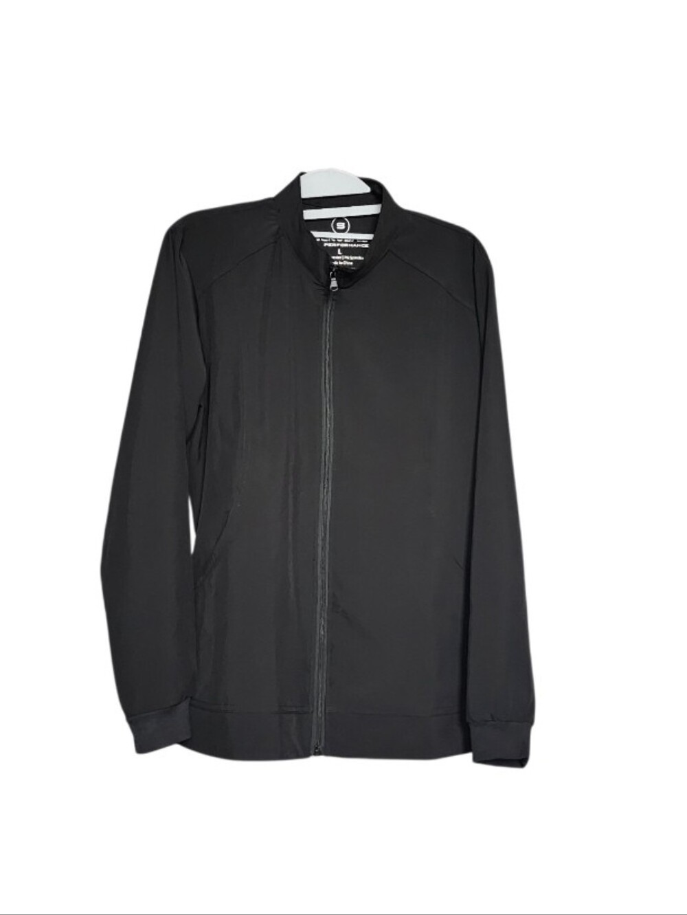 Men's Black Zip-Up Bomber Jacket - Performance Lightweight